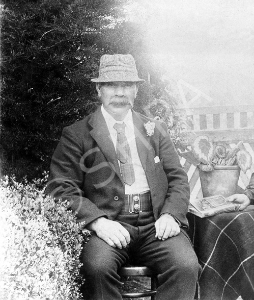 Copy for Mrs Robertson, Old Edinburgh Road, Inverness. Copied in February 1961. Gentleman is Alexander MacLennan (1856-1932) and was taken in Hawkes Bay, New Zealand in 1916, shortly before his return to the UK. See also image 877. The following biographical details have been kindly provided by Dave Conner.  Alexander MacLennan had been a constable in the Inverness-shire Constabulary. He joined the Constabulary on 28th July 1886, at the age of 30 years. He was a native of the Lochalsh Parish of Ross-shire and had formerly been a shepherd.  Prior to joining the Inverness County Police force, he had served for about three years in the Inverness Burgh Police. Perhaps for the very reason that he knew the Inverness town area, and of course the town officers and local criminals, he was stationed at Force Headquarters at Inverness Castle on appointment, and would have policed the rural area around the town.  In November 1886 his pay was raised when he was advanced to the higher level of third class Constable, and he advanced again - to second class - in August 1887. In February 1889 a further advancement was granted by the Chief Constable, to first class, followed six months later by the award of Merit Class, the top wage level for Constables.  After three years working the rural beats from Inverness, in May 1891 he became the beat officer for Culcabock, which was then a small village and farming community near Inverness but which now lies within the Inverness town boundary. Indeed the present Force Headquarters of the Northern Constabulary is located in the Culcabock area.  After one year at Culcabock PC MacLennan moved again, in May 1892, to the village of Ardersier (then known as Campbelltown) which is on the coast mid-way between Inverness and Nairn. Then, as now, the main influence on the village was the army base at Fort George. Other than the small village, the beat was entirely rural.  In December 1892 a further transfer saw Constable MacLennan move again, to Ballifeary on the outskirts of Inverness. Nowadays what was the Ballifeary beat is also well within the town of Inverness. The following May, the officer moved again, back to Culcabock, where he remained until July 1899, when he was transferred to Lentran,  between Inverness and Beauly. He would remain as Beat Officer there for no less than 13 years.  Alexander MacLennan's final transfer was somewhat further than all his previous moves put together, to Broadford on the Isle of Skye. He moved there during June 1912.  PC MacLennan retired on pension from the police service on 5th April 1914, after having completed more than thirty years police service, at the age of 58. His pension would not have been very great, as it was based on the police salary of the time, which itself was poor. When he joined the police there was no such thing as a police pension. It only came about following the passing of the Police Pensions Act of 1890. 
