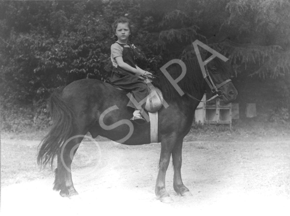 Miss Shaw-Mackenzie. Girl on pony. 