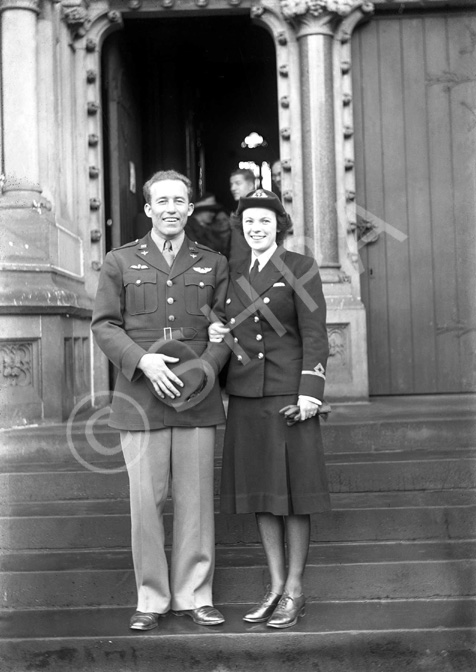 Uniformed couple on the steps of Inverness Cathedral. # .....