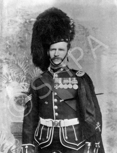 Lt.Col Donald Dickson Farmer (1877-1956), Queen's Cameron Highlanders. The Cameron Highlanders, The Depot. One of four VC winners re-copied for a composite picture in January 1929. He joined the Cameron Highlanders in March 1892, and served with the 1st Battalion in the Sudan Campaign, 1898, and was present at the battles of Atbara and Khartoum. Farmer was a sergeant during the Second Boer War when he won the VC on 13th December 1900 at Nooitgedacht, South Africa. His citation reads: During the attack on General Clements Camp at Nooitgedacht, on the 13th December, 1900, Lieutenant Sandilands, Cameron Highlanders, with fifteen men, went to the assistance of a picquet which was heavily engaged, most of the men having been killed or wounded. The enemy, who were hidden by trees, opened fire on the party at a range of about 20 yards, killing two and wounding five, including Lieutenant Sandilands. Sergeant Farmer at once went to the Officer, who was perfectly helpless, and carried him away under a very heavy and close fire to a place of comparative safety, after which he returned to the firing line and was eventually taken prisoner. His Victoria Cross is displayed at the Regimental Museum of Queen's Own Highlanders, Fort George.  