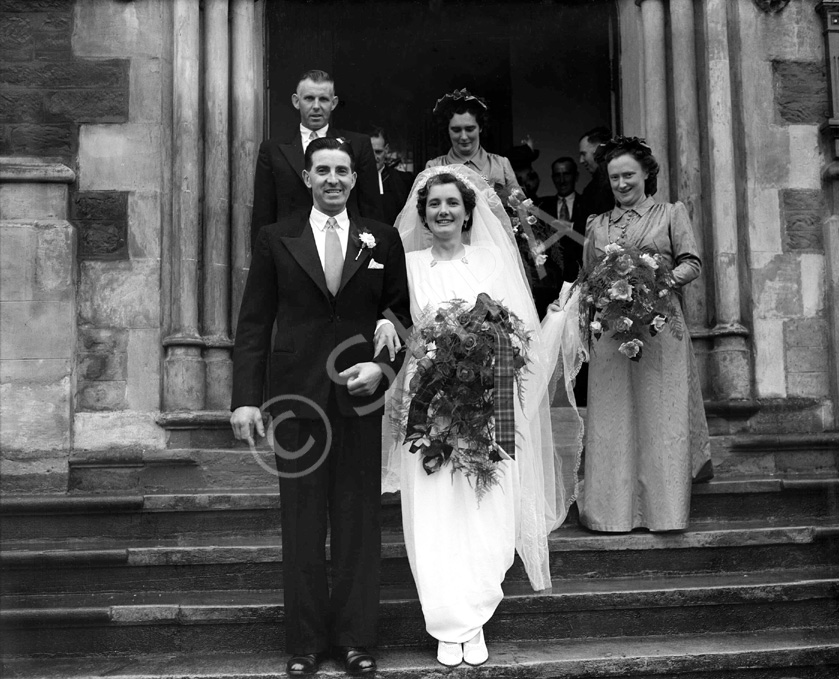 MacFarquhar wedding outside St. Columba High Church, Inverness. .....