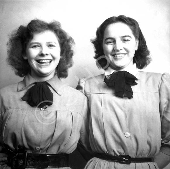 Maureen and Joyce. Joyce Georgina Duff, (later Mrs Ross), was a swimsuit model who also competed in beauty pageants. She also worked for the Andrew Paterson Studio in the 1950s (see also 42555ah and 43298a-g). She can be seen at the beginning of this Pathe newsreel from Morecambe in 1953: http://www.britishpathe.com/video/beauty-on-parade/query/BEAUTY+PARADE 