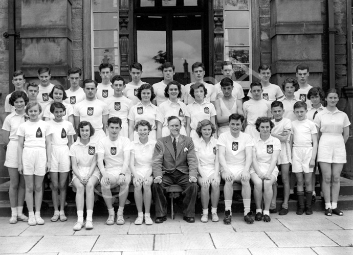 Inverness Royal Academy Athletic team 1951-1952. Rear: Ian Philip, Billy Ford, Angus MacLean, Donald.....