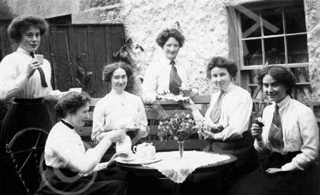 Robina Fraser (third left) and Gordon Castle staff, Fochabers. Submitted by Catherine Cowing. .....