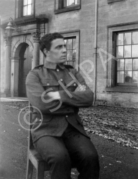 First World War soldiers possibly convalescing at the Gordon Castle hospital, Fochabers c1917. Submitted by Catherine Cowing. #