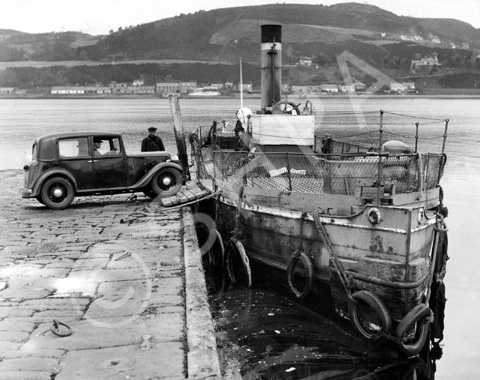Kessock ferry, March 1936, with North Kessock and the Black Isle in the background across Beauly Firth. (AP/H-0269). See also dr001. *