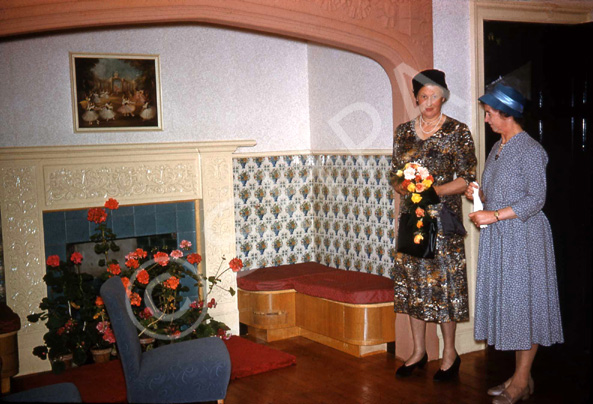 Opening of the new Carrol House Orphanage, Island Bank Road, Inverness. The Carrol House Orphanage was officially opened at 3.00pm on Wednesday 26th August 1959 by Lady Maud Baillie CBE (shown here). Eighteen children, cared for by the Highland Orphanage Trust, moved from the old building in Culduthel Road a few weeks previously and settled in to the more compact and up-to-date premises. Robert Gilbert, chairman of the Board of Governors presided at the well-attended ceremony, which was also addressed by Provost Robert Wotherspoon. The matron was Mrs M. Maclean and the two house-mothers were Miss I. Ross and Miss N. Donaldson. A bouquet was presented to Lady Baillie by Heather la Freniere, one of the children in the home. (Courtesy James S Nairn Colour Collection). ~