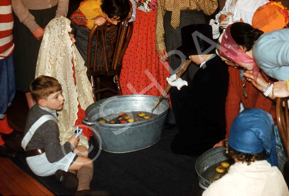 Halloween games at Carrol House orphanage, Island Bank Road, Inverness, October 1960. (Courtesy James S Nairn Colour Collection). ~ 