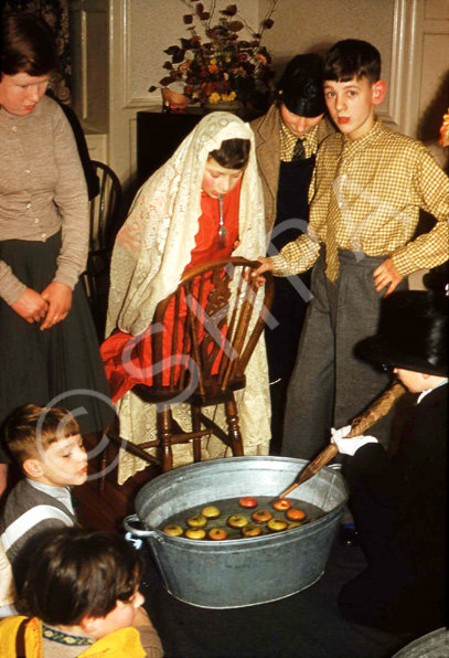 Halloween games at Carrol House orphanage, Island Bank Road, Inverness, October 1960. (Courtesy James S Nairn Colour Collection). ~ 