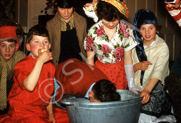 Halloween games at Carrol House orphanage, Island Bank Road, Inverness, October 1960. (Courtesy James S Nairn Colour Collection). ~ 