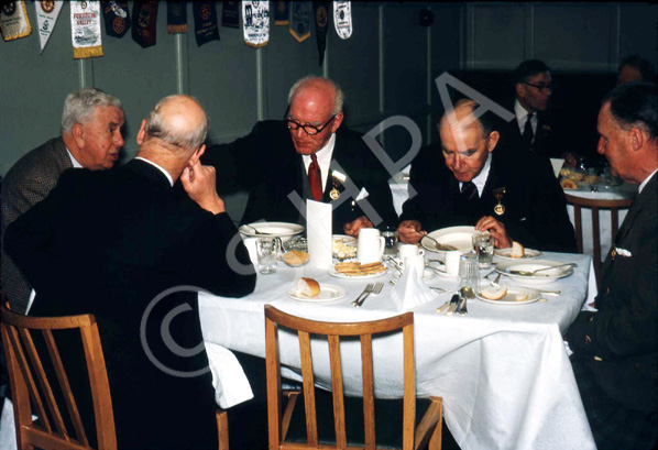 Rotary Club dinner. At far left is William Kerr, Rector of Inverness High School. (Courtesy James S Nairn Colour Collection) ~