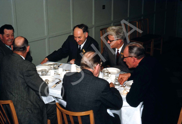 Rotary Club dinner. At far left is Northy Gray, second right is Jack Conon. (Courtesy James S Nairn Colour Collection) ~