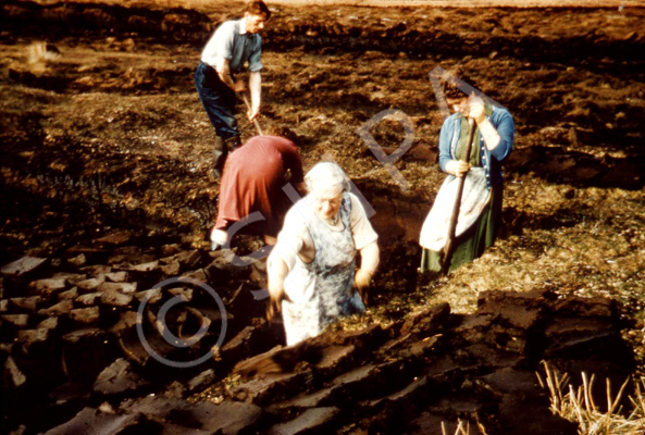 Casting peats. (Courtesy James S Nairn Colour Collection). ~ *