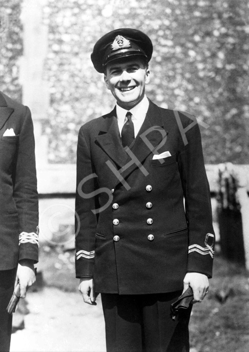 Dr Macleod. Copy. July 1946. A lieutenant in naval uniform. Royal Naval Volunteers Reserve on the cu.....