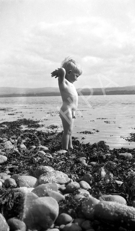 George Maclennan (1920-2001) on the beach at North Kessock c1924. He was a nephew of the famous phot.....