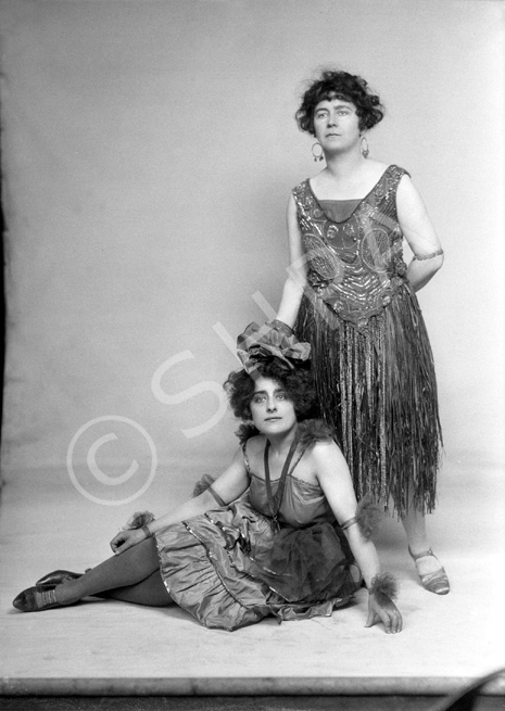 Miss B. Gordon (standing) and Mame Gordon, Bridge Street, Inverness. See also ref: 26131a-d.  .....