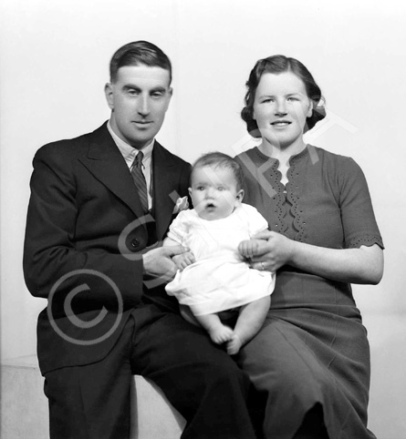 Mr & Mrs Jim and Margaret Paterson, Seaview, North Kessock, with baby William, 1940. James Paterson .....