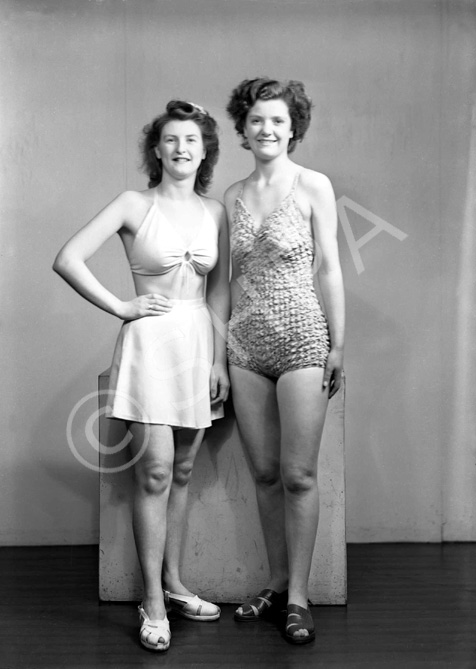 Miss M. Young, Nelson Street (left) and friend. Bathing contest. .....