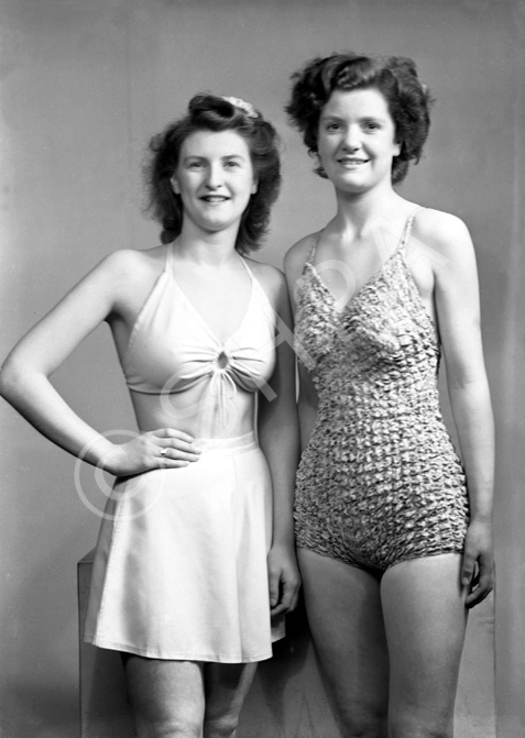 Miss M. Young, Nelson Street (left) and friend. Bathing contest. .....