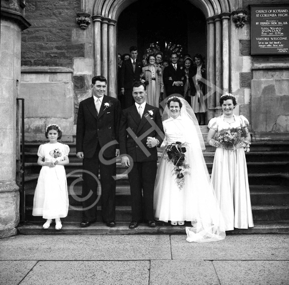 Mr & Mrs Angus MacLeod outside the St. Columba High Church, Bank Street, Inverness, now the CityLife.....