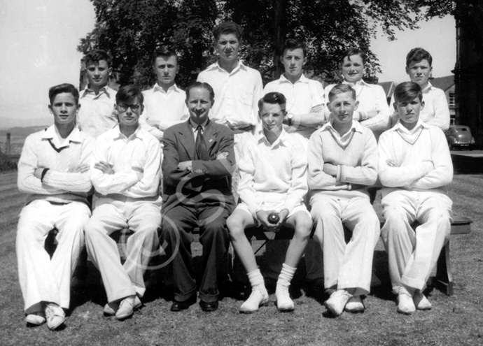 Inverness Royal Academy Junior Cricket 1954-1955. Rear: David Richards, James Penman, Ian MacDiarmid.....